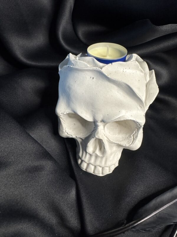 Skull pour bougie chauffe plat blanc – Image 3