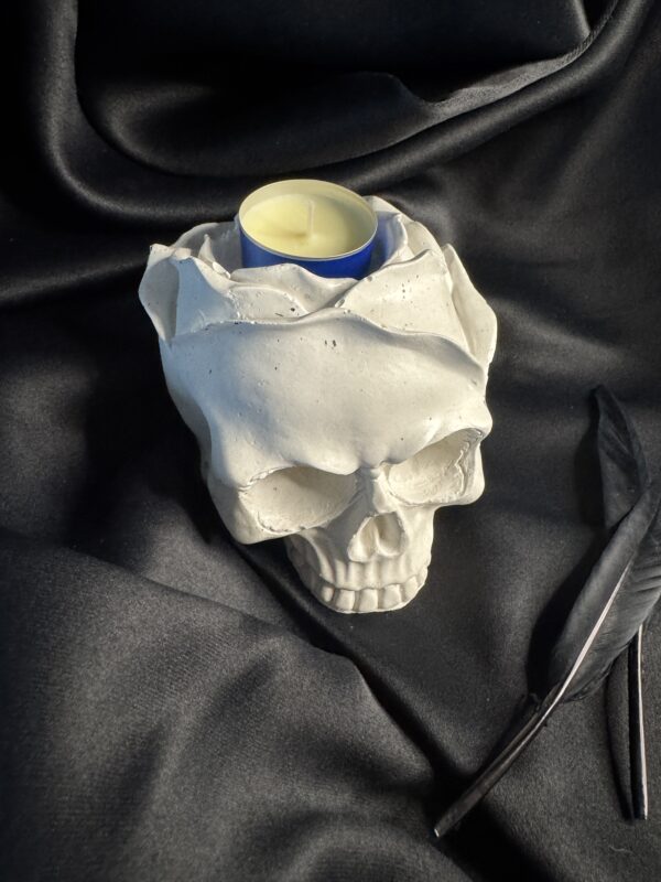 Skull pour bougie chauffe plat blanc