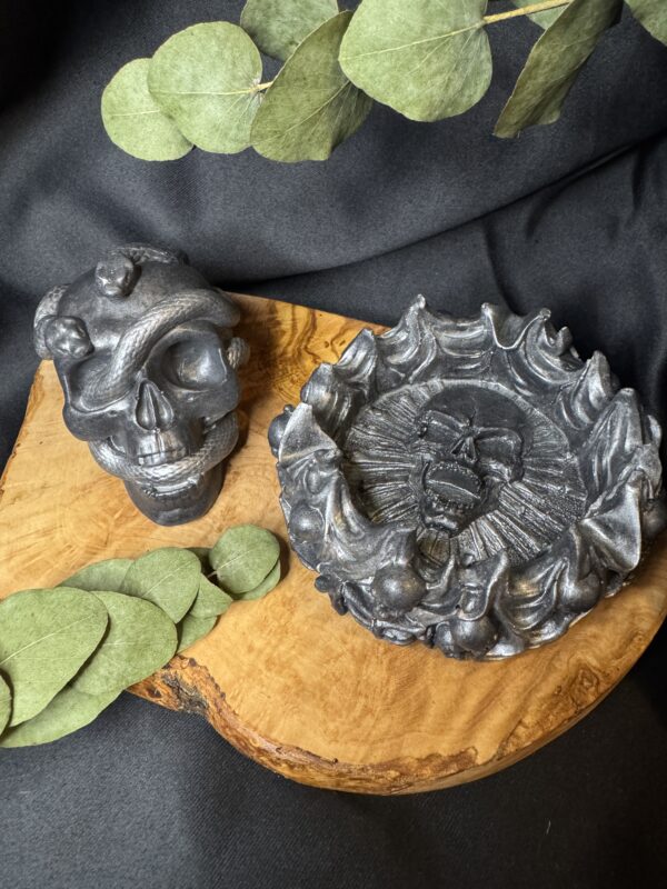 Cendrier Skull noir et argent